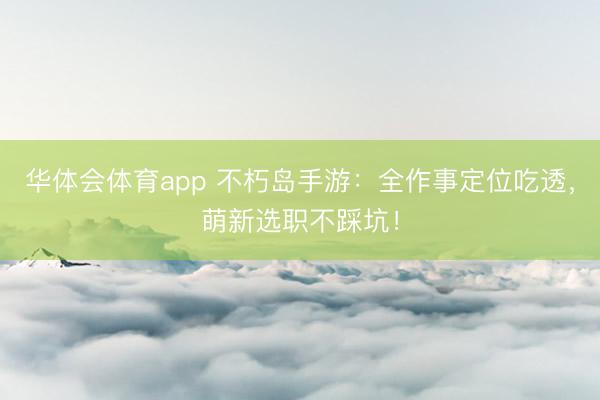 华体会体育app 不朽岛手游：全作事定位吃透，萌新选职不踩坑！