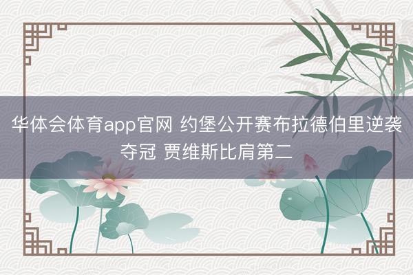 华体会体育app官网 约堡公开赛布拉德伯里逆袭夺冠 贾维斯比肩第二