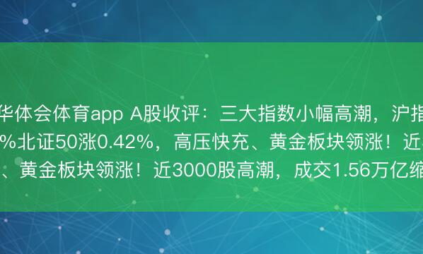 华体会体育app A股收评：三大指数小幅高潮，沪指涨0.11%创指涨0.61%北证50涨0.42%，高压快充、黄金板块领涨！近3000股高潮，成交1.56万亿缩量567亿